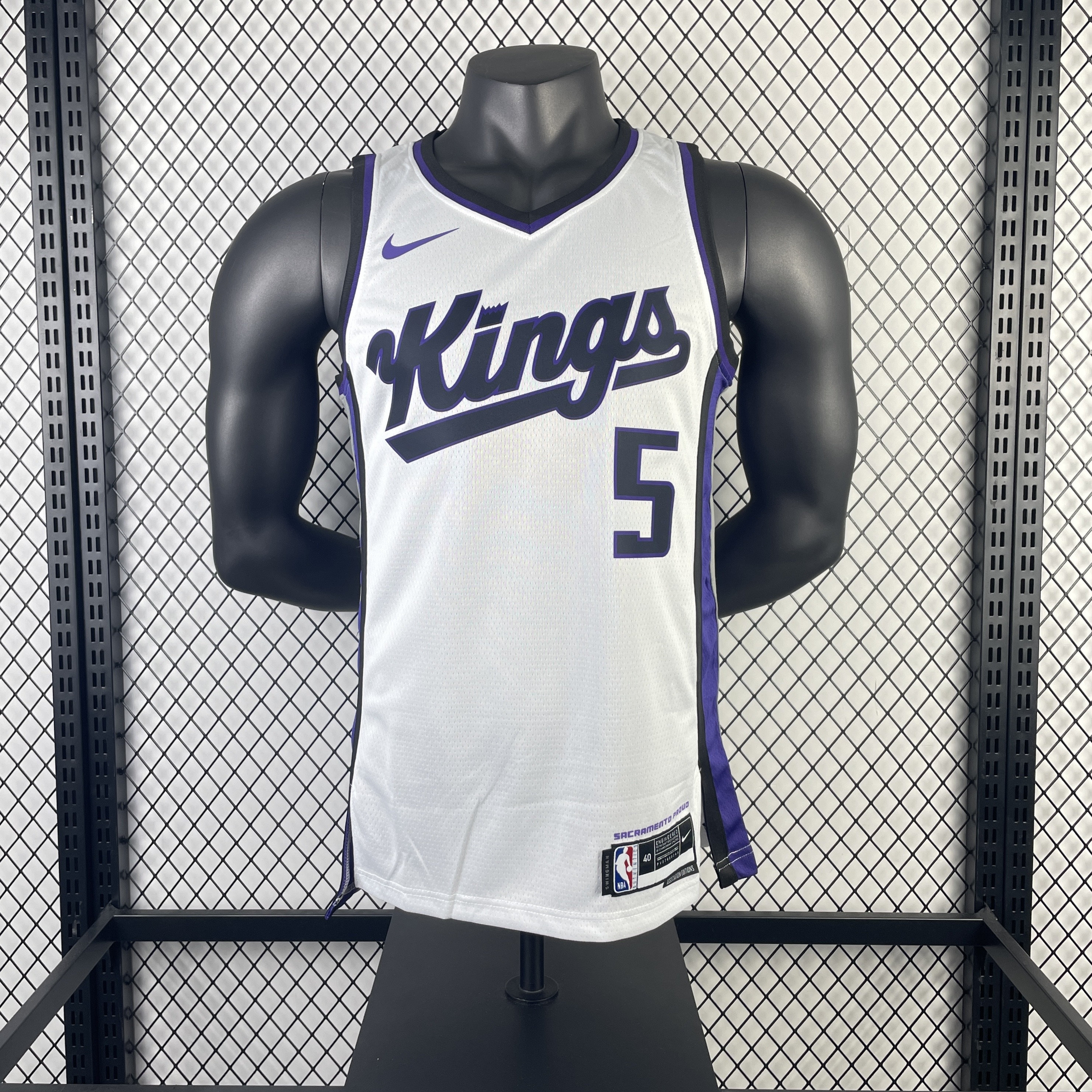Men Sacramento Kings #5 Fox white NBA 2023 24 Season Jerseys->sacramento kings->NBA Jersey